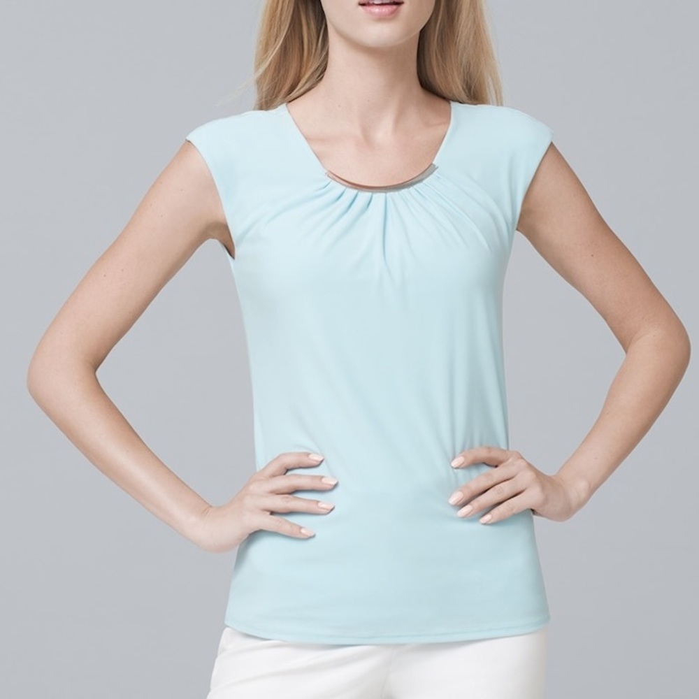 WHBM Pleat Detail Shell Top